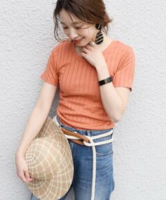 SHIPS / シップス カットソー | ワイドリブバックVネックTEE