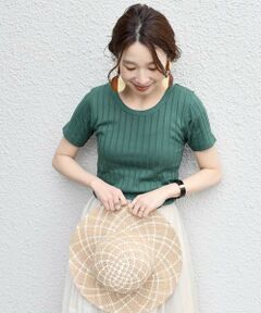 SHIPS / シップス カットソー | ワイドリブバックVネックTEE