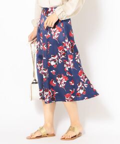 SHIPS / シップス ミニ・ひざ丈スカート | フラワープリントタックスカート