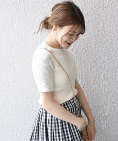 カットオフリブショートスリーブプルオーバー