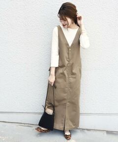 SHIPS / シップス ロング・マキシ丈ワンピース | 【SHIPS別注】UNIVERSAL OVERALL: Vネックジャンパースカート◇