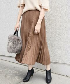 SHIPS / シップス ロング・マキシ丈スカート | フェイクスエードプリーツスカート◇