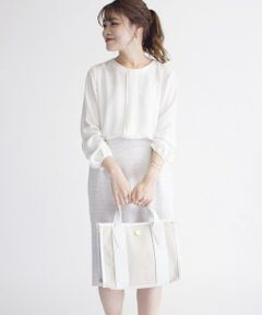 SHIPS / シップス ミニ丈・ひざ丈ワンピース | ジャージーツイードコンビワンピース 20SS《フォーマル対応》