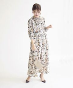 SHIPS / シップス ロング・マキシ丈ワンピース | ジオメトリックプリントワンピース◇