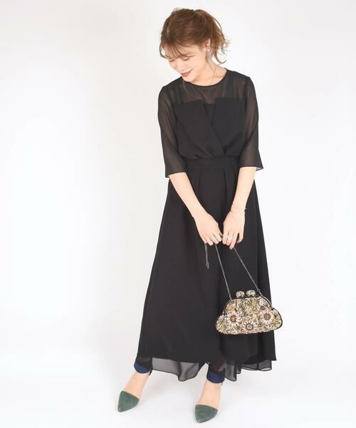 shipsワンピース little black:レイヤードセットアップワンピース-