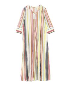 SHIPS / シップス ロング・マキシ丈ワンピース | ne quittez pas:ボイルストライプVネックワンピース