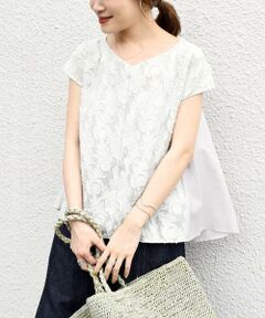 SHIPS / シップス シャツ・ブラウス | ジャカードコンビブラウス◇