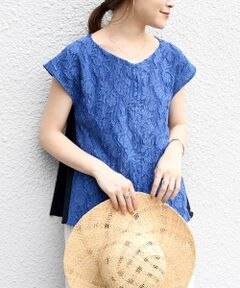 SHIPS / シップス シャツ・ブラウス | ジャカードコンビブラウス◇