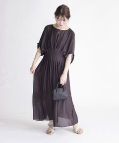 SHIPS / シップス ミニ丈・ひざ丈ワンピース | ウエストダーツドルマンワンピース◇