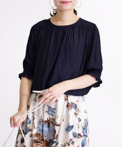 SHIPS / シップス シャツ・ブラウス | ショートスリーブソリッドギャザーブラウス