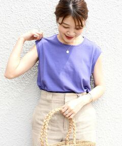 SHIPS / シップス カットソー | 強撚天竺ノースリーブトップス