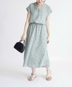 SHIPS / シップス ロング・マキシ丈ワンピース | フラワープリントショートスリーブワンピース◇