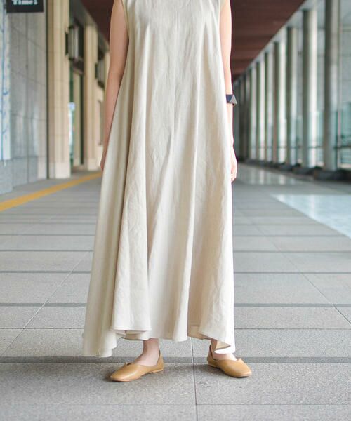 SHIPS for women / シップスウィメン ロング・マキシ丈ワンピース | SHOP PRESSパイピングフレアワンピースbeige◇ | 詳細6