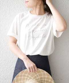 フロッキープリントTシャツ