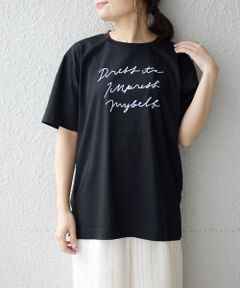 フロッキープリントTシャツ