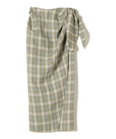 SHIPS / シップス ロング・マキシ丈スカート | CORTANA:リネンチェックラップスカート