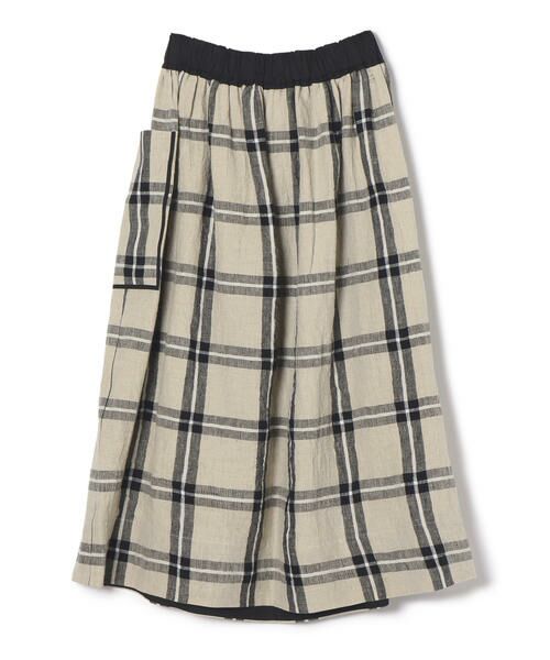 SHIPS / シップス ミニ・ひざ丈スカート | soi-e:リネンチェックスカート | 詳細1