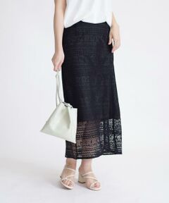 SHIPS / シップス ロング・マキシ丈スカート | ボーダーレースタイトスカート◇