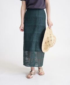 SHIPS / シップス ロング・マキシ丈スカート | ボーダーレースタイトスカート◇