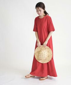 SHIPS / シップス ロング・マキシ丈ワンピース | コットンリネンバックネジリワンピース◇