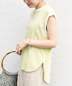 SHIPS / シップス カットソー | ニットコンビショートスリーブプルオーバー