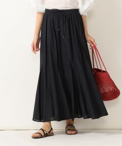 SHIPS / シップス ミニ・ひざ丈スカート | SHIPS any:コットンシルクギャザースカート