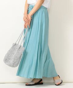 SHIPS / シップス ミニ・ひざ丈スカート | SHIPS any:コットンシルクギャザースカート