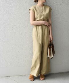 SHIPS / シップス ミニ丈・ひざ丈ワンピース | SHIPS any: L.B.N. リネンブレンド オールインワン