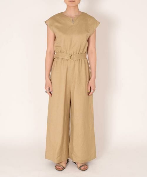 SHIPS / シップス ミニ丈・ひざ丈ワンピース | SHIPS any: L.B.N. リネンブレンド オールインワン | 詳細4