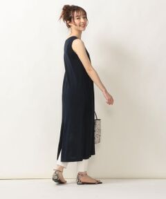 SHIPS / シップス ミニ丈・ひざ丈ワンピース | SHIPS any:コットンリネン キーネックニットワンピース