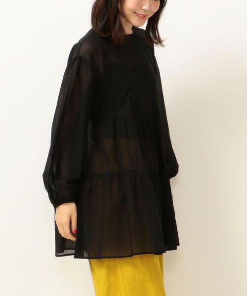 SHIPS / シップス シャツ・ブラウス | SHIPS any:シアーティアードブラウス（ブラック）