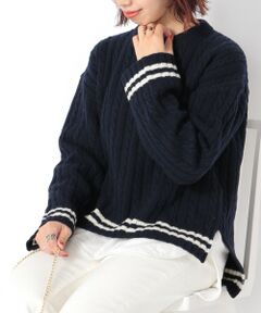 SHIPS / シップス ニット・セーター | SHIPS any: ケーブルラインプルオーバー