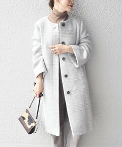 SHIPS / シップス その他アウター | MANTECOチェックノーカラーコート◇