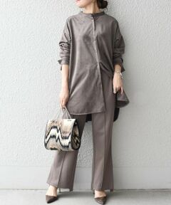 SHIPS / シップス ミニ丈・ひざ丈ワンピース | 【WEB限定】フェイクスエードシャツ＆ポンチパンツセット◇