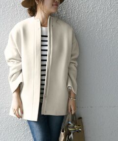 SHIPS / シップス その他アウター | SHIPS any: ノーカラー ミディ コート(オフホワイト)