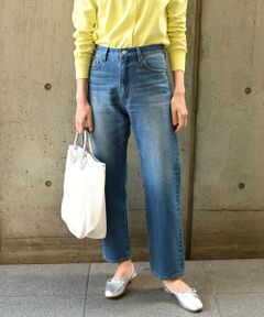 SHIPS any:〈ウォッシャブル〉ハイライズ ストレート デニムパンツ［SHIPS any DENIM］