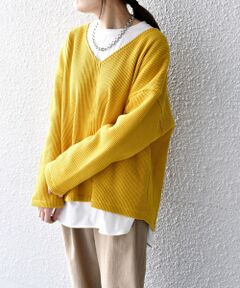 SHIPS / シップス その他トップス | 【WEB限定】Vネックワッフル×ロンTセット◇