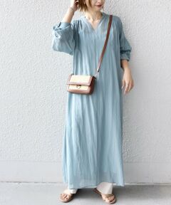 SHIPS / シップス ロング・マキシ丈ワンピース | 【WEB限定】タック刺繍カフタンワンピース◇