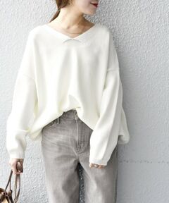 SHIPS / シップス ニット・セーター | コットンシャイニーVネックプルオーバー