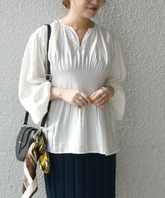 SHIPS / シップス シャツ・ブラウス | SHIPS any: プリーツ ギャザー サテンブラウス〈ウォッシャブル〉