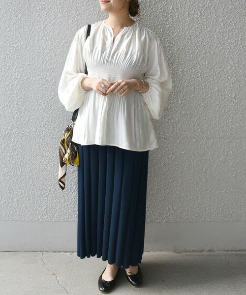 SHIPS / シップス シャツ・ブラウス | SHIPS any: プリーツ ギャザー サテンブラウス〈ウォッシャブル〉 | 詳細8