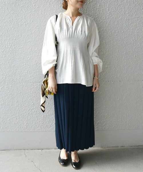 SHIPS / シップス シャツ・ブラウス | SHIPS any: プリーツ ギャザー サテンブラウス〈ウォッシャブル〉 | 詳細7