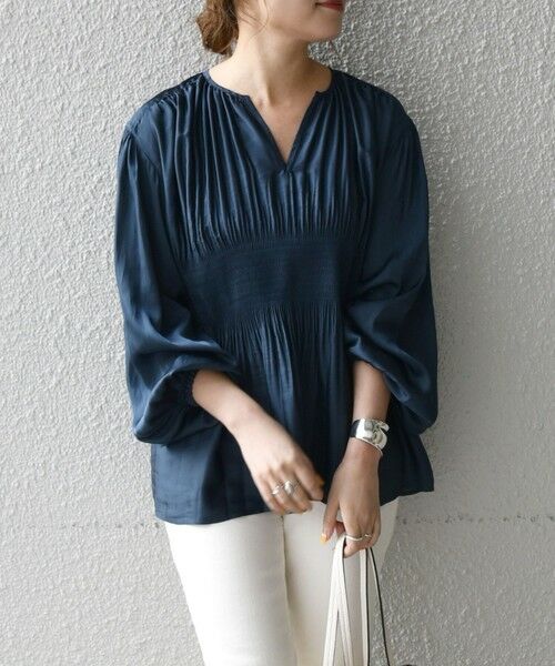 SHIPS / シップス シャツ・ブラウス | SHIPS any: プリーツ ギャザー サテンブラウス〈ウォッシャブル〉 | 詳細11