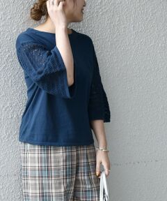 SHIPS / シップス ニット・セーター | SHIPS any: クロシェ スリーブ ニット プルオーバー