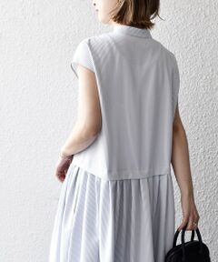 SHIPS / シップス ロング・マキシ丈ワンピース | タック切替フレンチスリーブワンピース◇