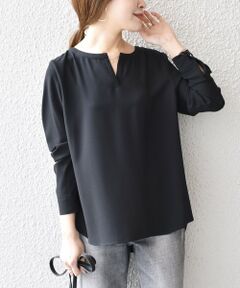 SHIPS / シップス シャツ・ブラウス | サテンキーネックプルオーバー◇