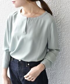 SHIPS / シップス シャツ・ブラウス | サテンキーネックプルオーバー◇