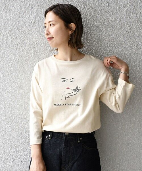 SHIPS for women / シップスウィメン カットソー | プリントTEE 7/S | 詳細22