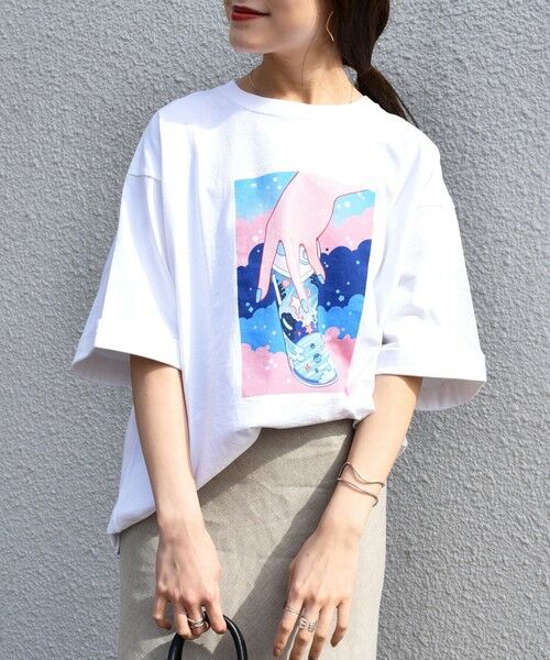 SHIPS for women / シップスウィメン Tシャツ | meyocoプリントビッグTEE◇ | 詳細15