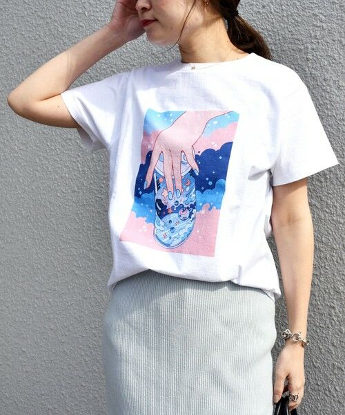 SHIPS for women / シップスウィメン Tシャツ | meyoco プリントクルーネックTEE◇ | 詳細16